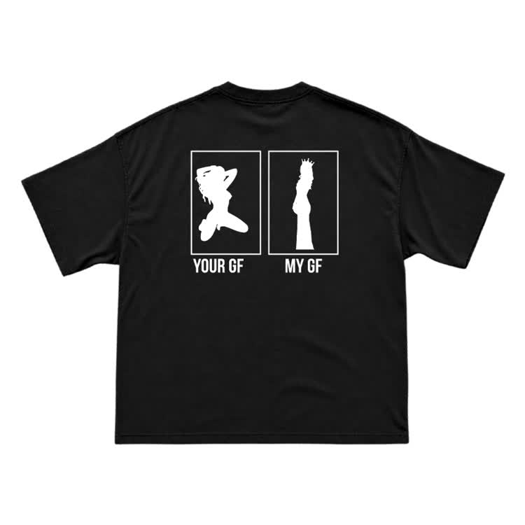 Your GF My GF Statement Short Sleeve T-Shirt - Black - US16-18(2XL) - image 3
