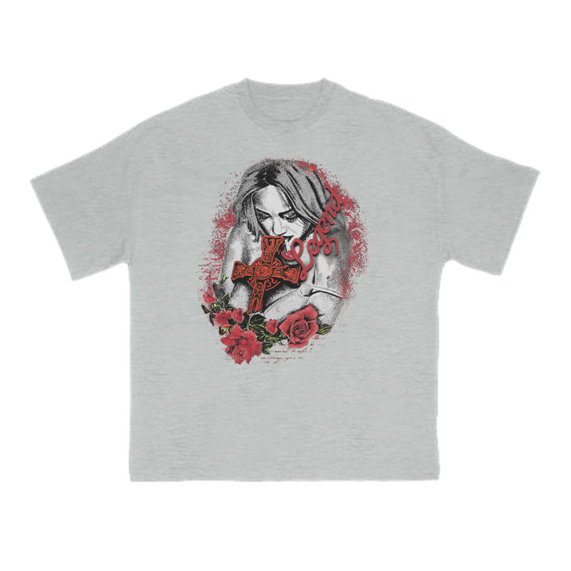 Unisex Legend Print T-shirt - Grey - US16-18(2XL) - image 4