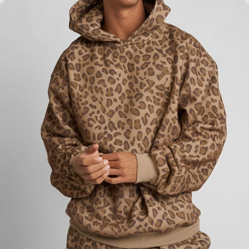 Leopard Design Print Causal Hoodie - image 7