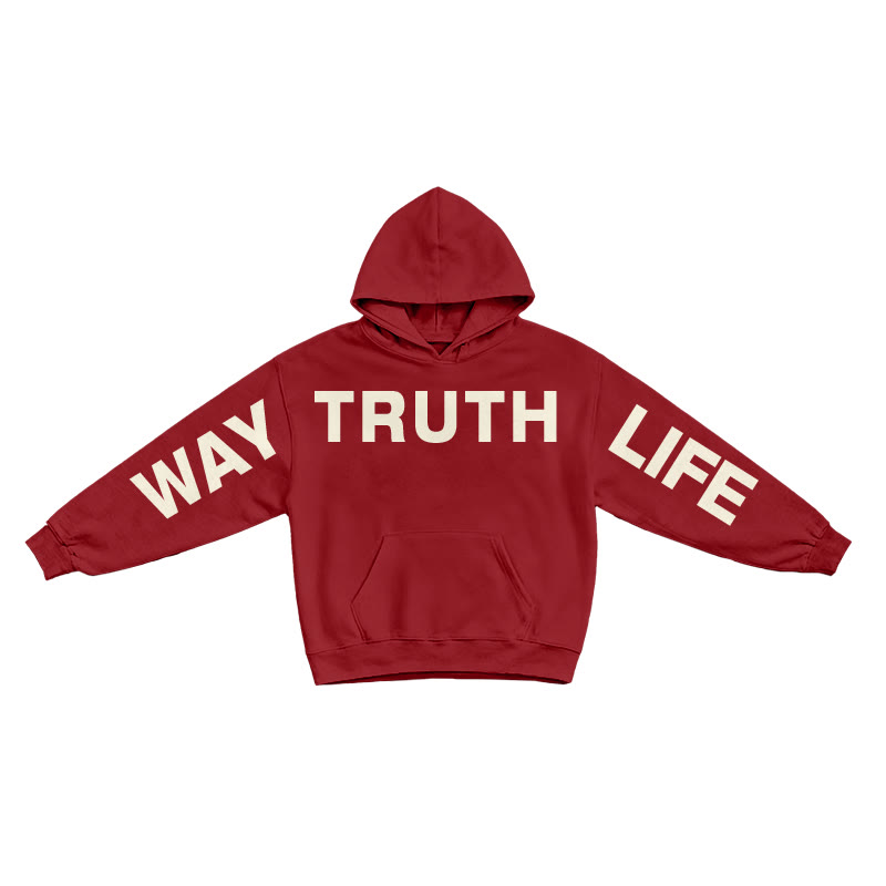 Jesus Is The Way The Truth The Life Creative Print Hoodie - Red - US16-18(2XL) - image 6