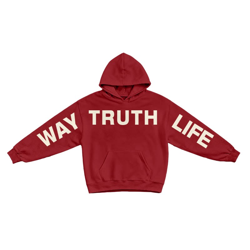 Jesus Is The Way The Truth The Life Creative Print Hoodie - Red - US16-18(2XL) - image 6
