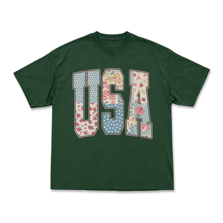 USA Creative Arts Print T-Shirt - Vacation - Green - US16-18(2XL) - image 10