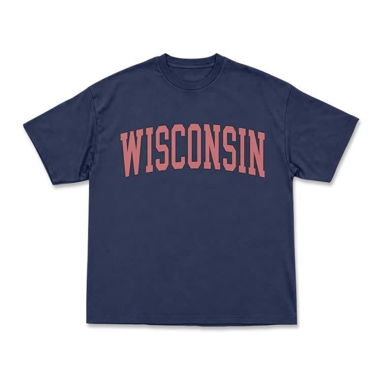 Classic Campus Wisconsin Arch Print T-Shirt - Navy Blue - US16-18(2XL) - image 3