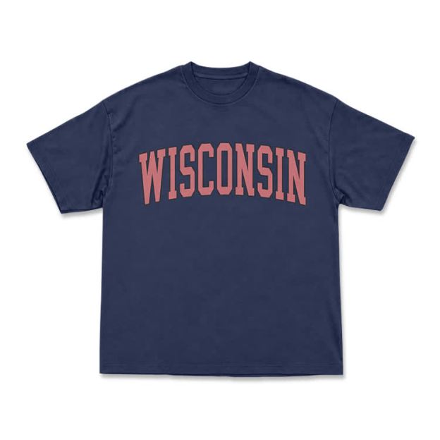 Classic Campus Wisconsin Arch Print T-Shirt - Navy Blue - US16-18(2XL) - image 3