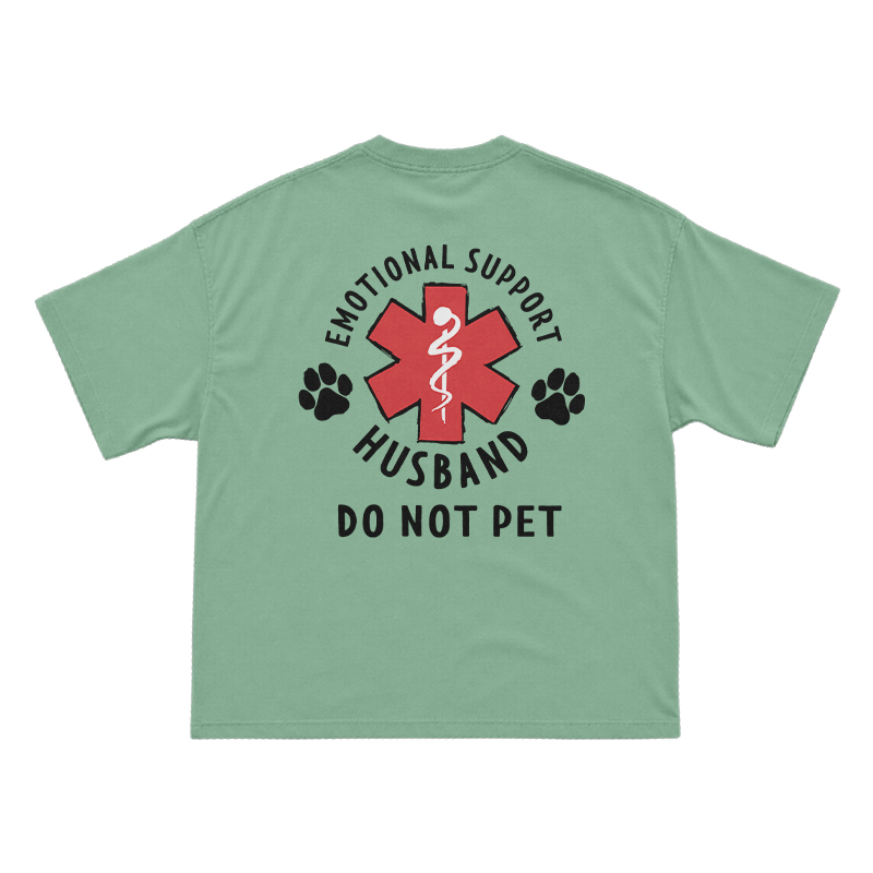 Emotional Support Husband Do Not Pet Novelty Back Graphic T-Shirt - Light Green - US16-18(2XL) - image 10