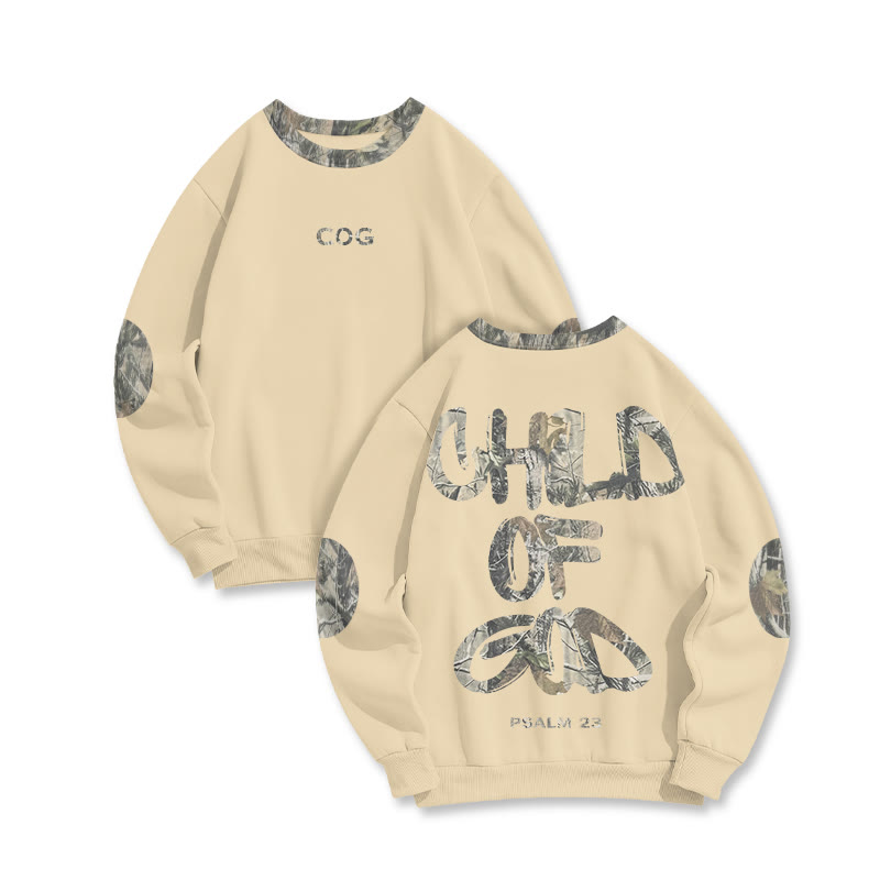 Child Of God Dead Leaves Camouflage Print Sweatshirt - Apricot - 6XL - image 6