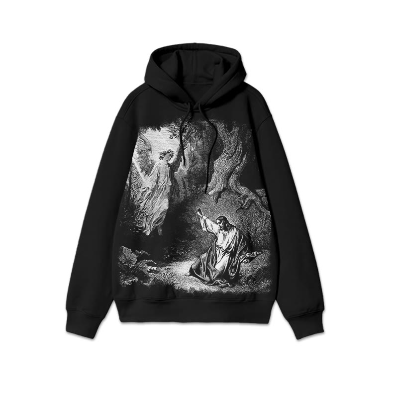 Unisex 100% Cotton Prayer In Gethsemane Print Hoodie - image 3