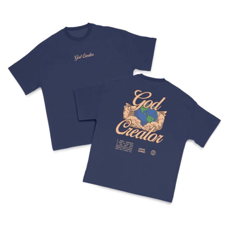 God Creator Print T-shirt - Navy Blue - US16-18(2XL) - image 12
