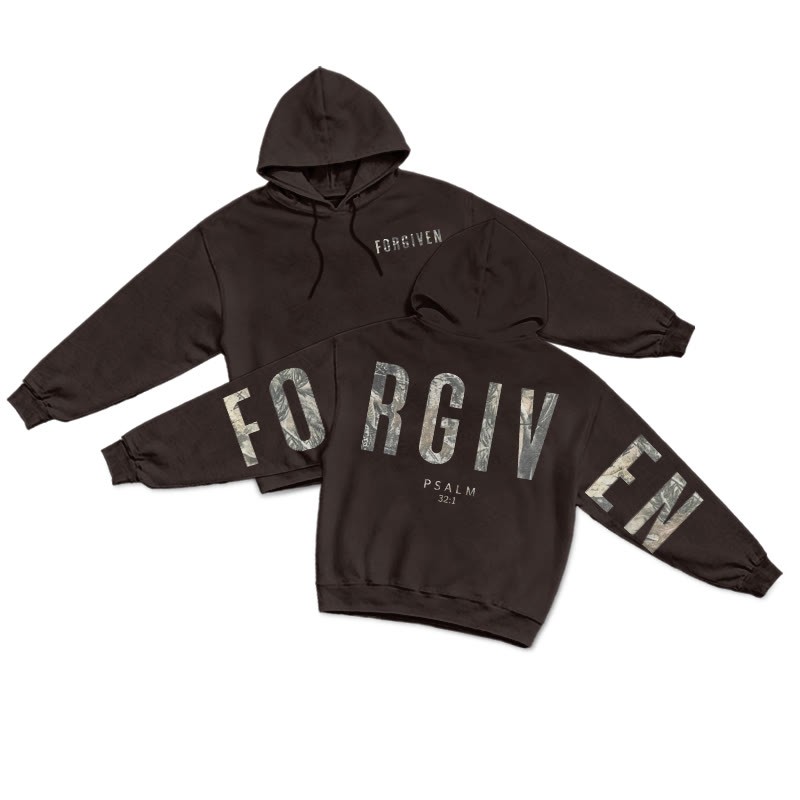 Forgiven Dead Leaves Camouflage Print Hoodie - Coffee - US16-18(2XL) - image 5