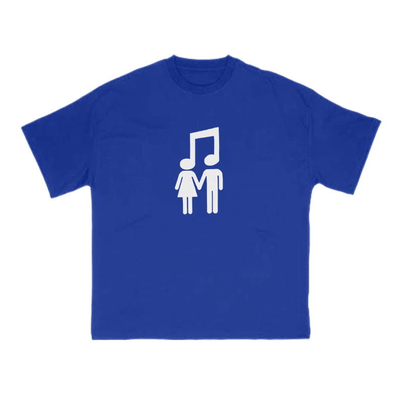 Unisex Music Makes Us Love Print T-shirt - Blue - US16-18(2XL) - image 7