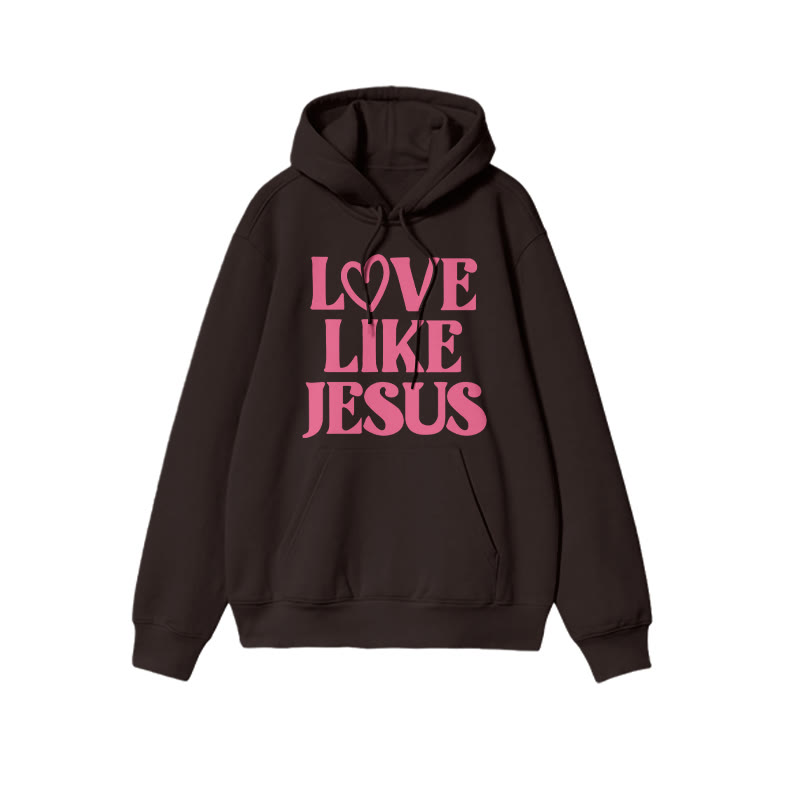 Love Like Jesus Valentine's Day Print Causal Hoodie - Coffee - US16-18(2XL) - image 6
