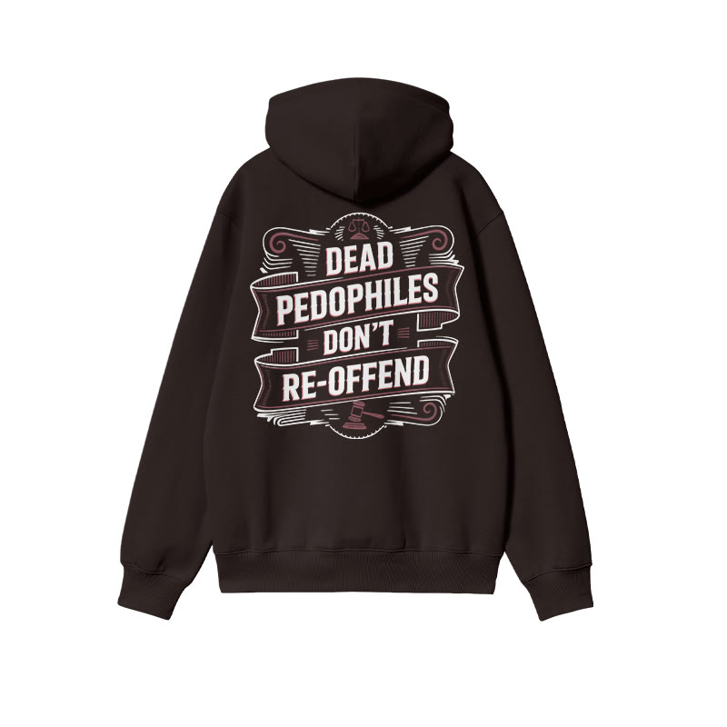 Dead Pedophiles Don't Re-offend Flag Print Hoodie - Coffee - US16-18(2XL) - image 5