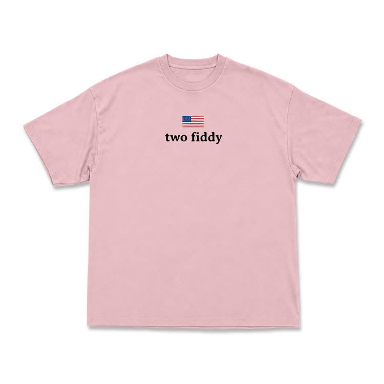 Two Fiddy American Flag Graphic T-Shirt - Pink - US16-18(2XL) - image 6