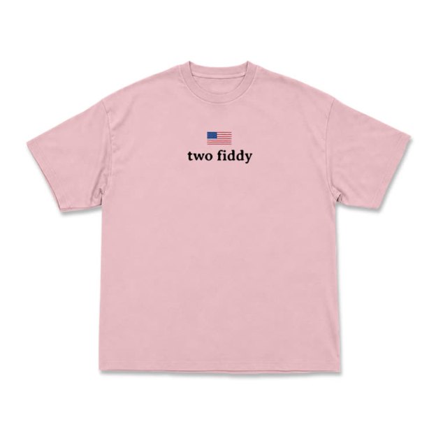 Two Fiddy American Flag Graphic T-Shirt - Pink - US16-18(2XL) - image 6