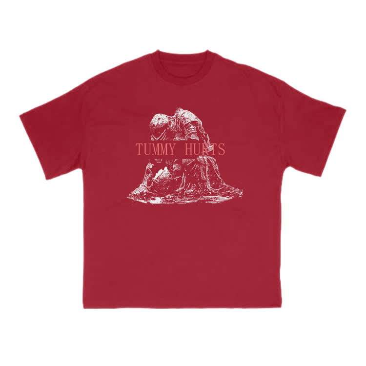 Tummy Hurts Print T-shirt - Red - US16-18(2XL) - image 10