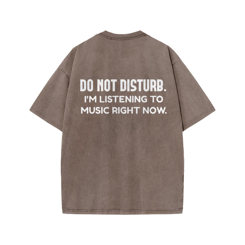 100% Cotton DO NOT DISTURB. Gym Print Acid Washed T-shirt - Coffee - US20-22(3XL) - image 5