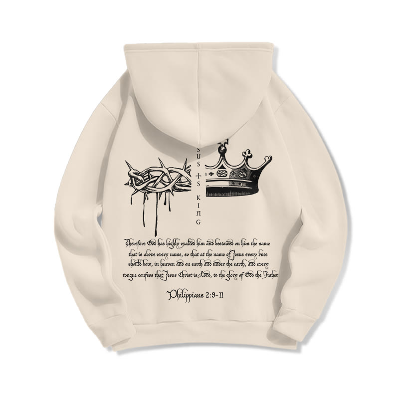 Unisex JESUS IS KING Print Half Zip Hoodie - image 6