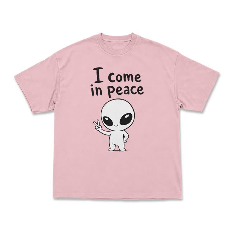 I Come in Peace Alien Graphic T-Shirt - Pink - US16-18(2XL) - image 8