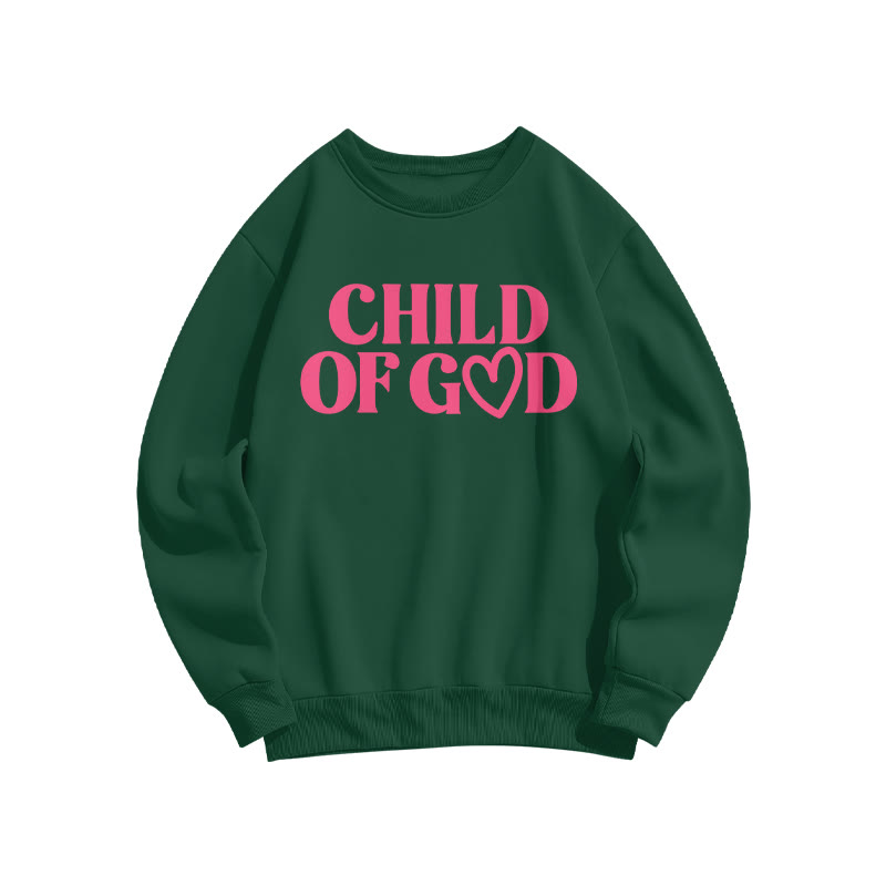 Child Of God Heart Valentine's Day Print Sweatshirt - Dark Green - US16-18(2XL) - image 8