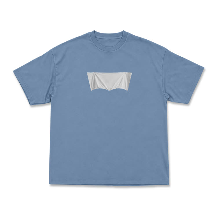 Modern Minimal Art PrintShort Sleeve T-Shirt - Dusty Blue - US16-18(2XL) - image 3