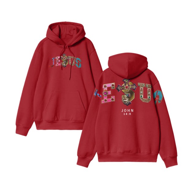 Gemstone Jesus John 14:6 Print Hoodie - image 8