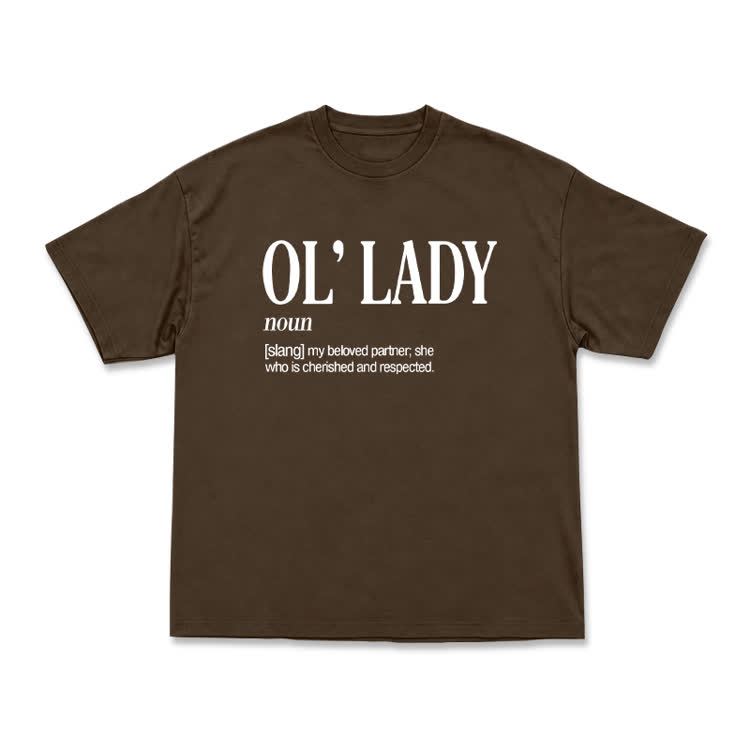 Casual OL' Lady Graphic Round Neck T-Shirt - Coffee - US16-18(2XL) - image 14