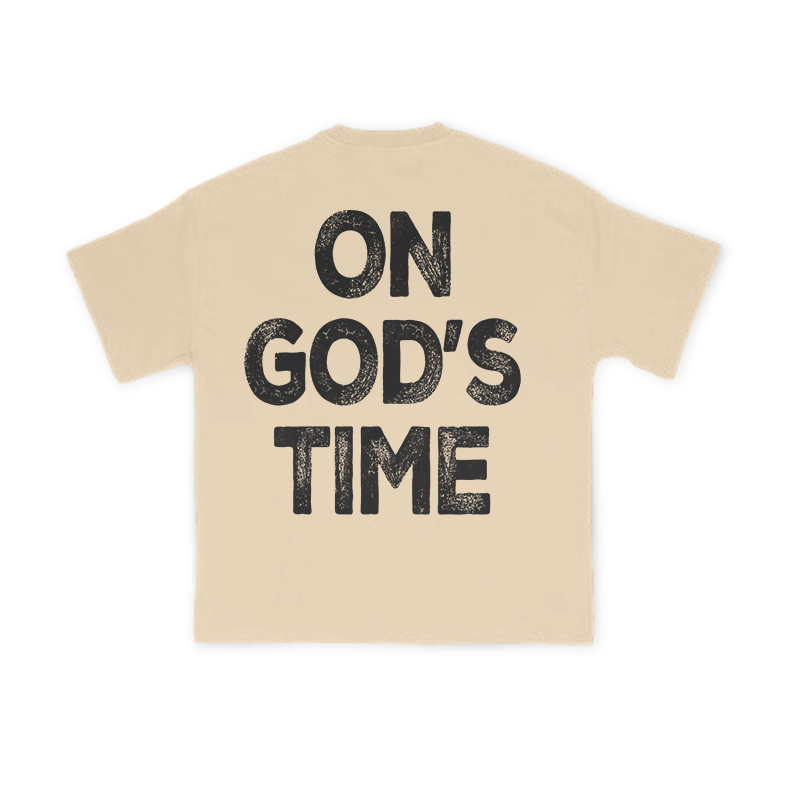 On God's Time Print T-shirt - Apricot - US16-18(2XL) - image 7