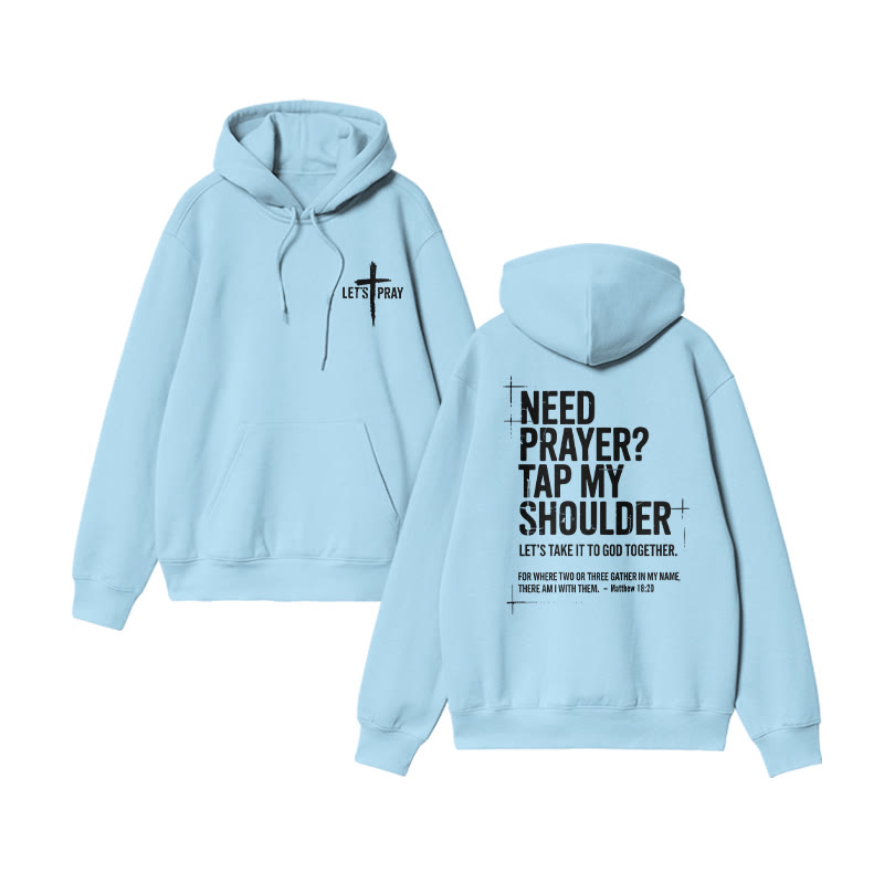 Need Prayer? Tap My Shoulder Print Hoodie - Blue - US16-18(2XL) - image 8