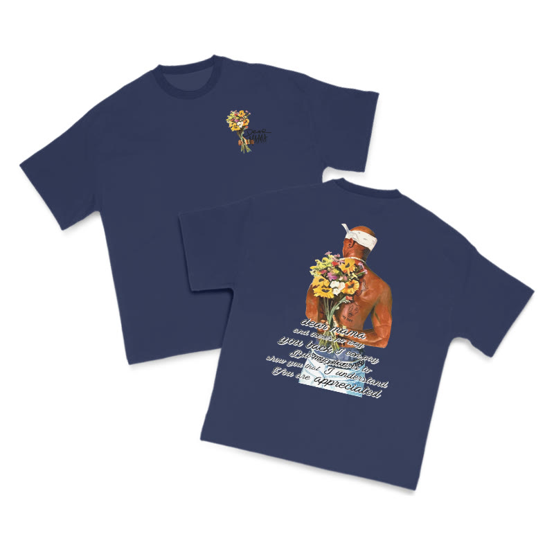 Dear Mama Homage Print T-shirt - Navy Blue - US16-18(2XL) - image 7