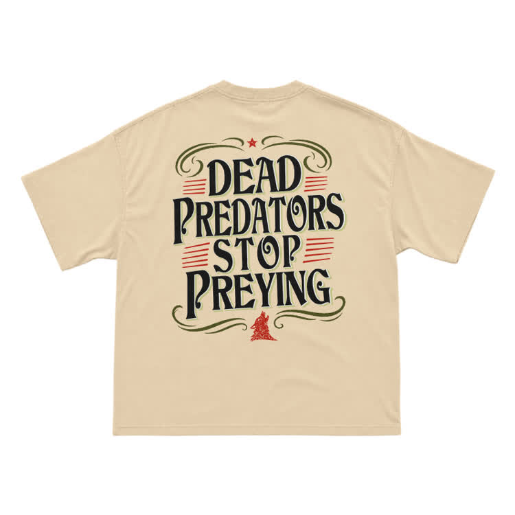 Vintage Dead Predators Stop Preying Back Graphic T-Shirt - Apricot - US16-18(2XL) - image 8