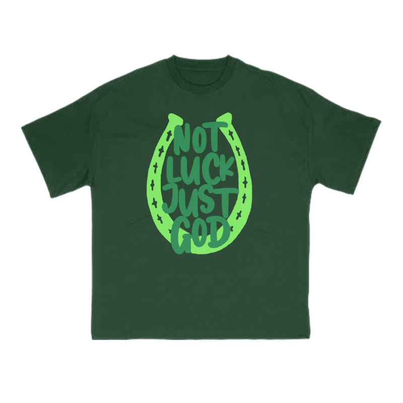 Not Luck Just God St. Patrick's Day Print T-shirt - Green - US16-18(2XL) - image 8