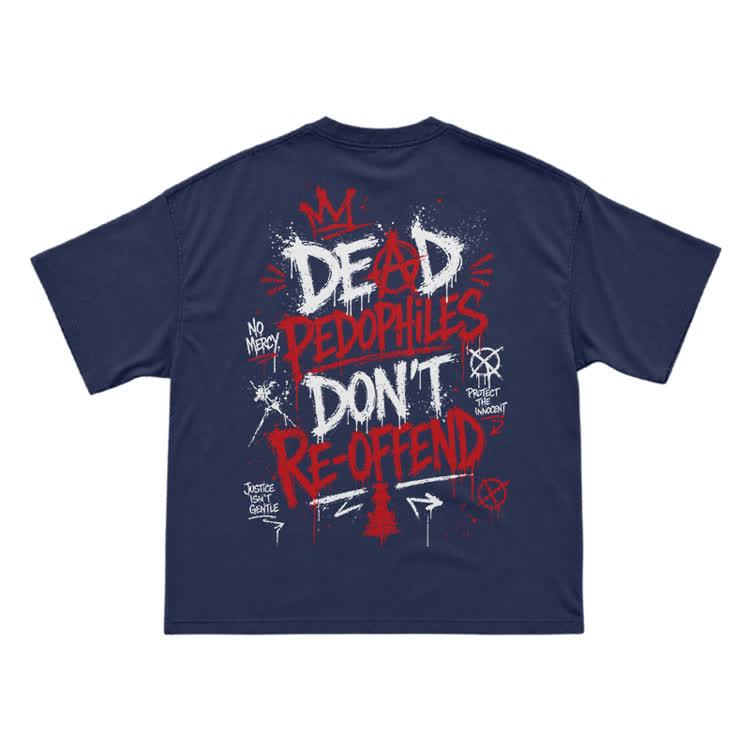 Street Punk Graffiti Back Print T-Shirt - Navy Blue - US16-18(2XL) - image 11