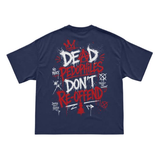 Street Punk Graffiti Back Print T-Shirt - Navy Blue - US16-18(2XL) - image 11