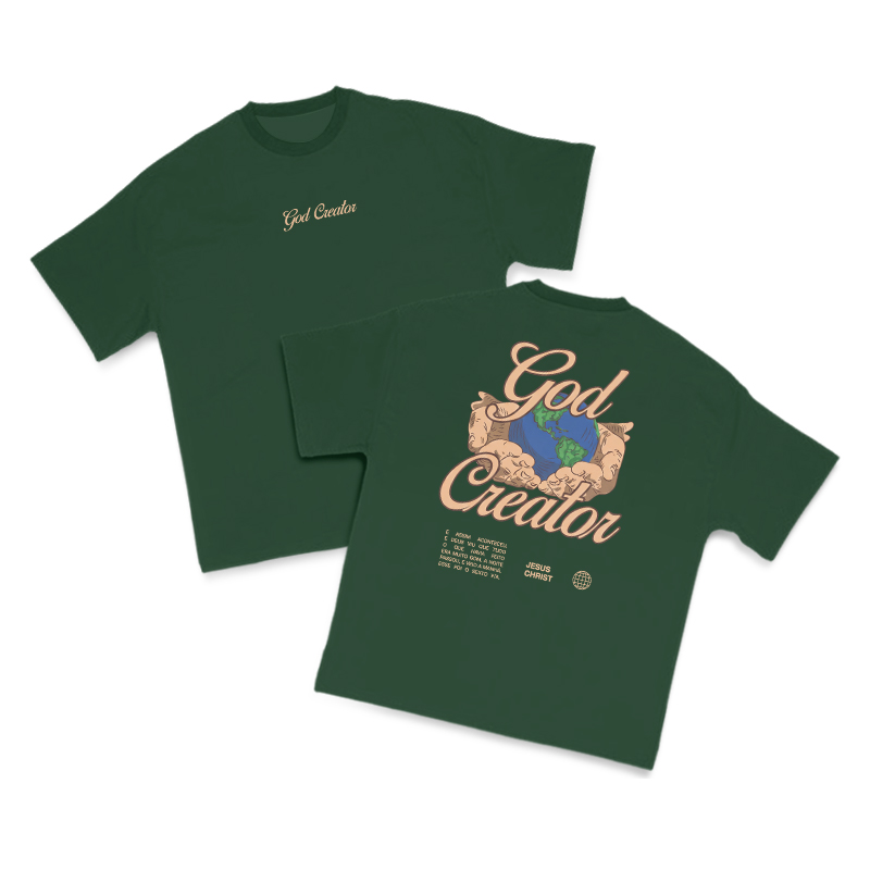 God Creator Print T-shirt - Green - US16-18(2XL) - image 14