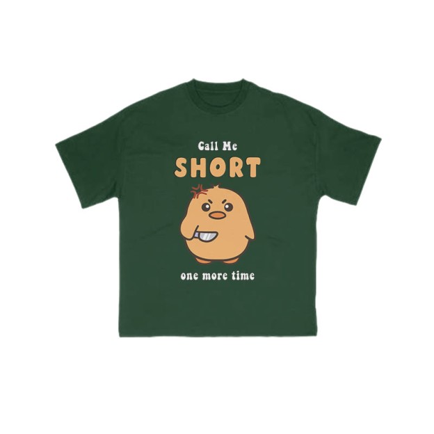 Call Me Short One More Time Funny Print T-shirt - Green - US16-18(2XL) - image 8