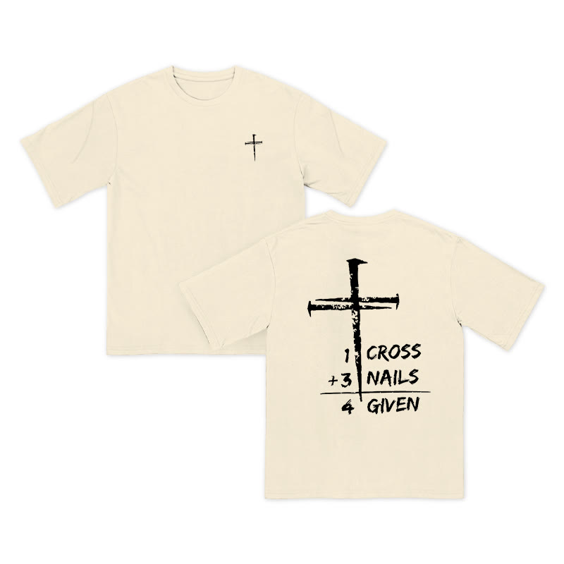 Unisex 100% Cotton Forgive Cross Print T-shirt