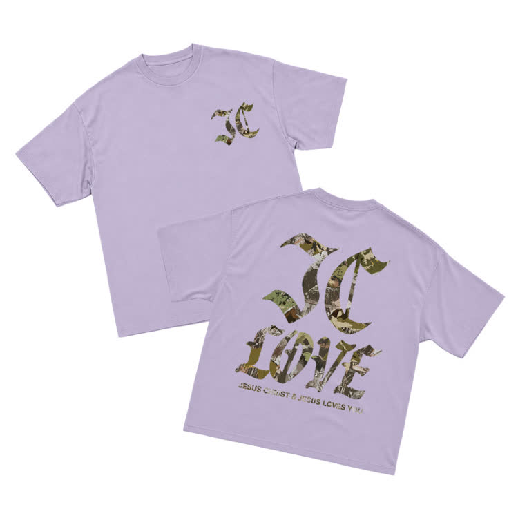 The Love of Jesus Christ Graphic Oversized T-Shirt - Purple - US16-18(2XL) - image 8