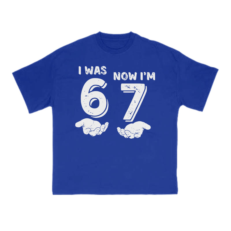 I Was 6 Now I'm 7 Print T-shirt - Blue - US16-18(2XL) - image 8