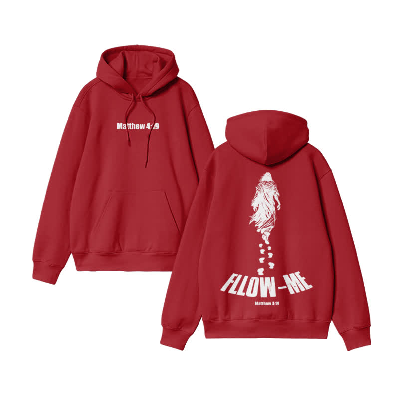 Unisex Fllow The Jesus Matthew 4:19 Print hoodie - Red - US16-18(2XL) - image 8