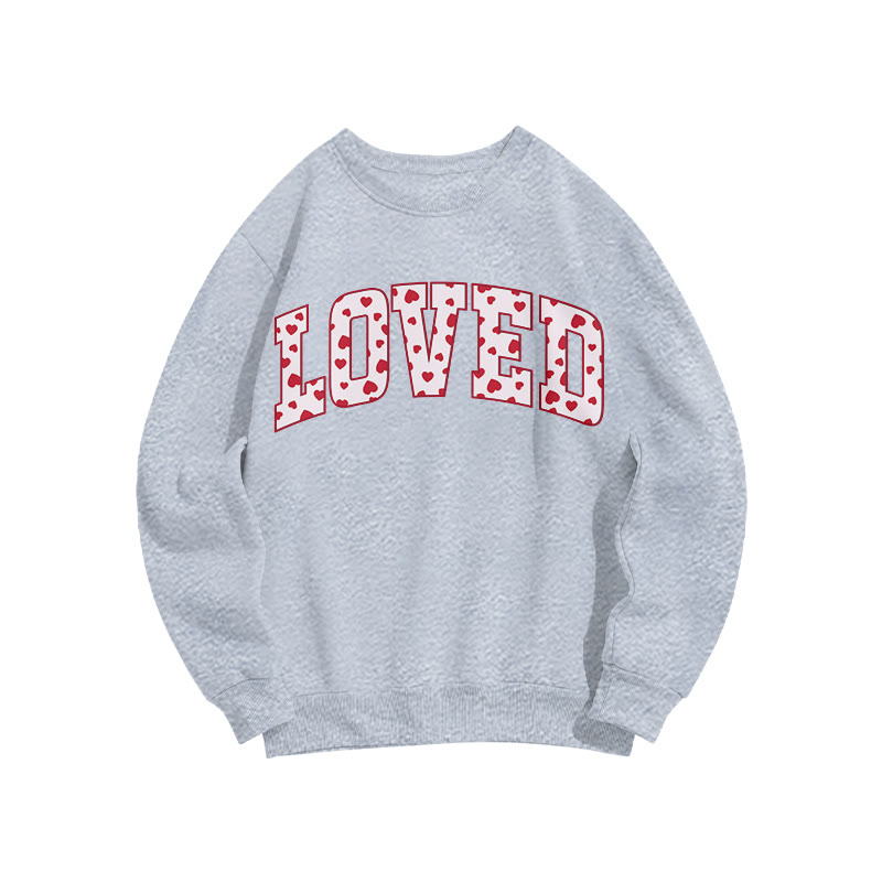 Heart Patterns Loved Valentine's Day Print Sweatshirt - Grey - US16-18(2XL) - image 6