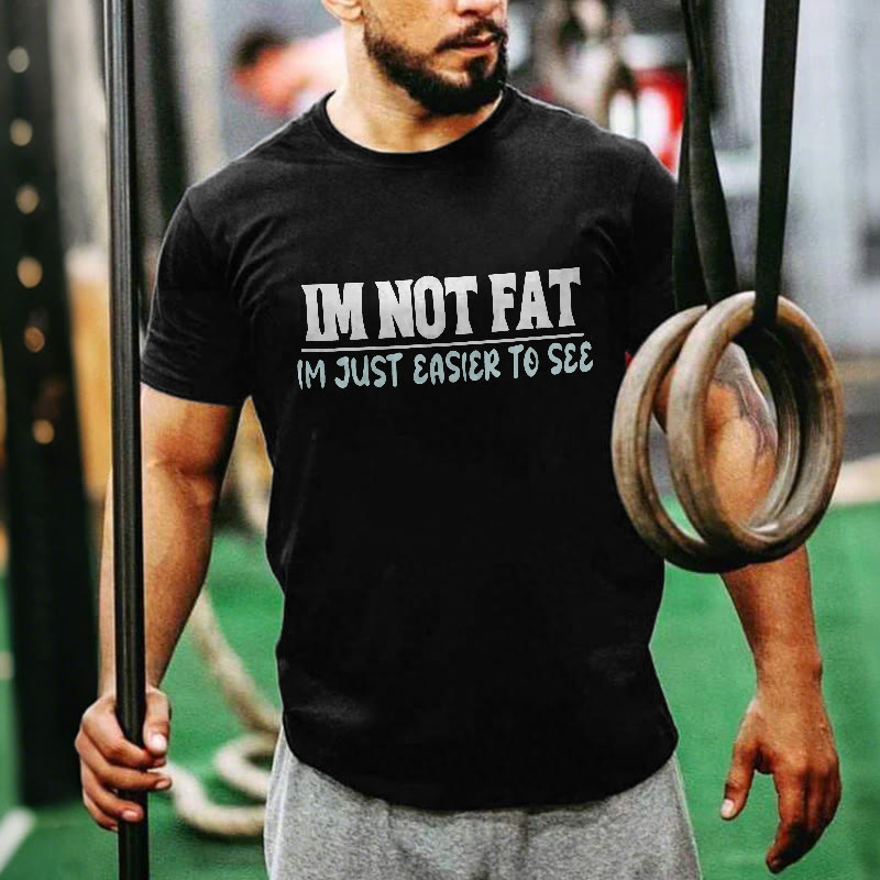 Unisex 100% Cotton I'm Not Fat Gym Print T-shirt - Black - US20-22(3XL) - image 3
