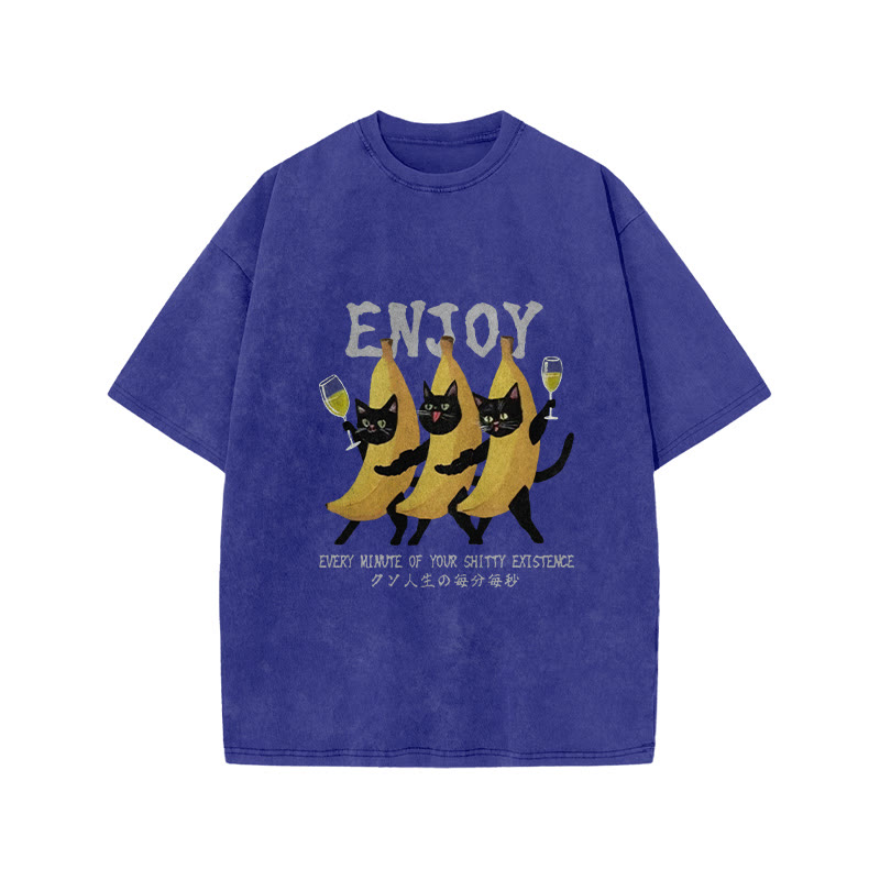 Unisex 100% Cotton Every Minute Of Your Life Sucks Print Acid Washed T-shirt