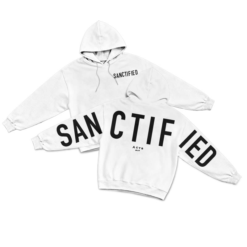 Unisex Sanctified Acts 26:18 Print Hoodie - White - 2XL - image 13