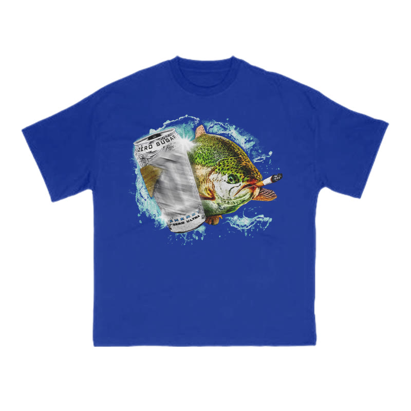 Dope Ass Fish Funny Print T-shirt - Blue - US16-18(2XL) - image 8