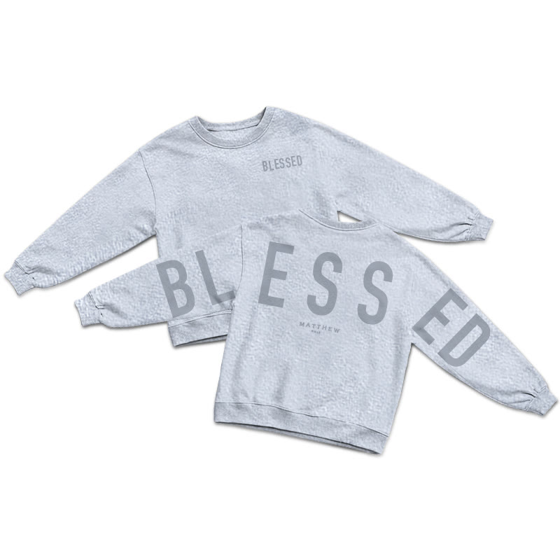 Blessed Matthew 5:3-12 Print Sweatshirt - Grey - US16-18(2XL) - image 4