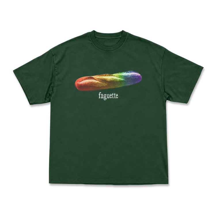 Playful Rainbow Baguette Graphic T-Shirt - Green - US16-18(2XL) - image 14