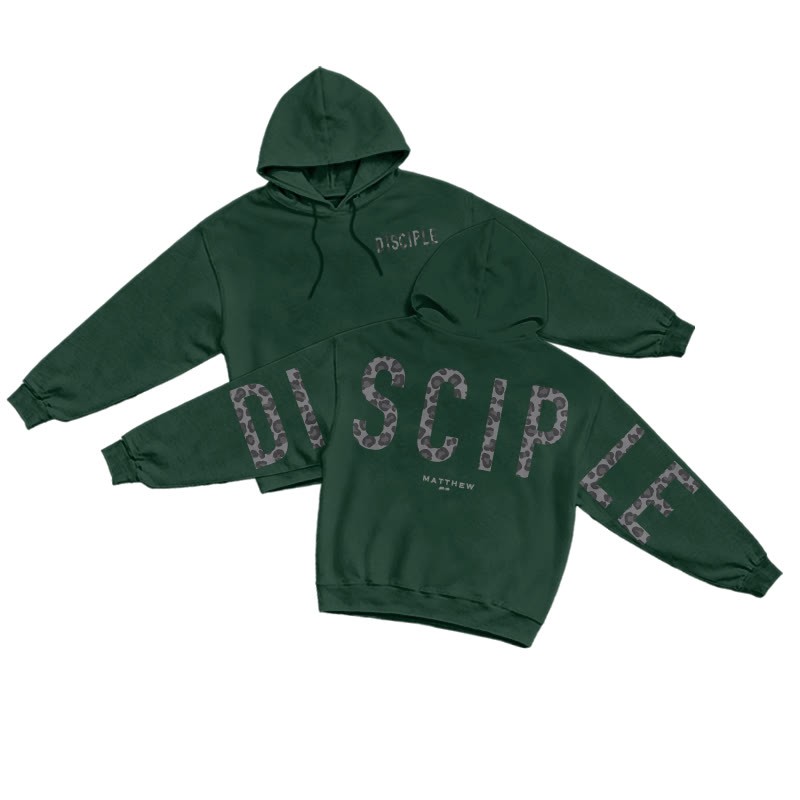 Leopard Design Disciple Matthew 28:19 Print Hoodie - Dark Green - US16-18(2XL) - image 8