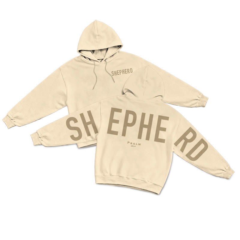 Unisex Shepherd Psalm 23:1-6 Print Hoodie - Apricot - 2XL - image 12