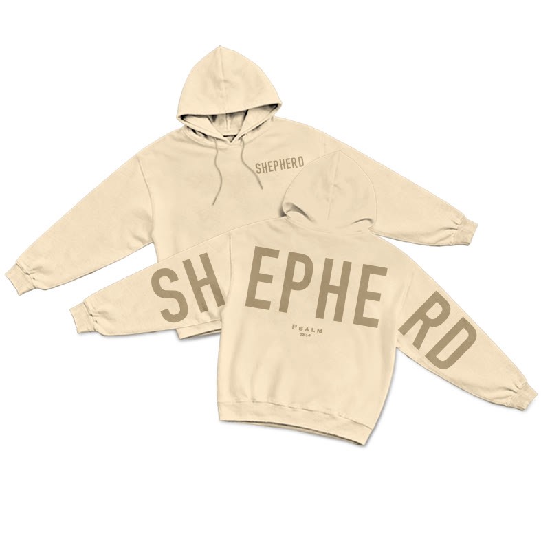 Unisex Shepherd Psalm 23:1-6 Print Hoodie - Apricot - 2XL - image 12