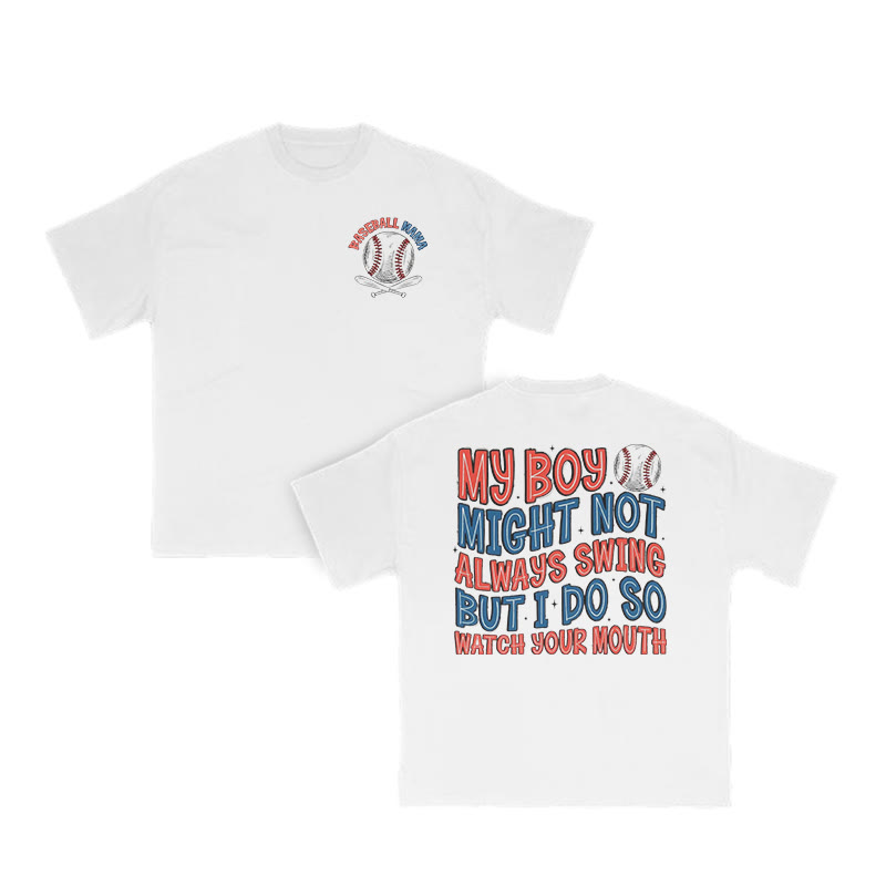 Baseball Mama Print T-shirt - White - US16-18(2XL) - image 3